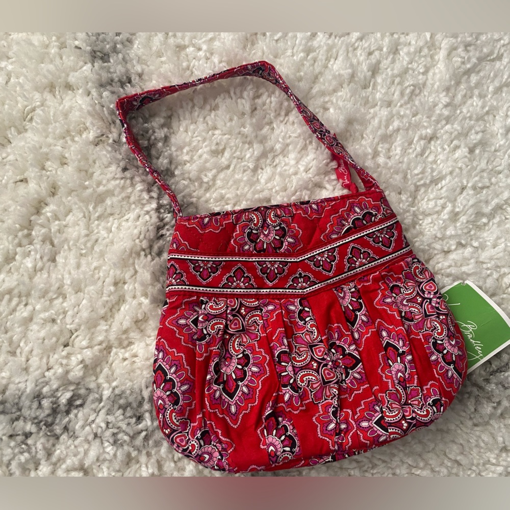 VERA BRADLEY small tote retired red frankly scarlet pattern purse bag NWT - Picture 3 of 7